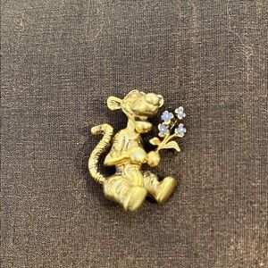 Disney Gold and Blue Tigger Brooch